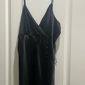 Black Silk Zara Dress with Button Detail
